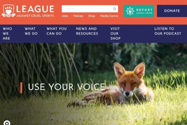 League Against Cruel Sports website